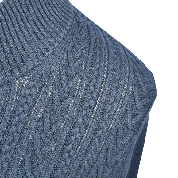 Jos. A. Bank Sweater Men XXL Blue Maroon Cable Knit Tailored - Picture 3 of 10